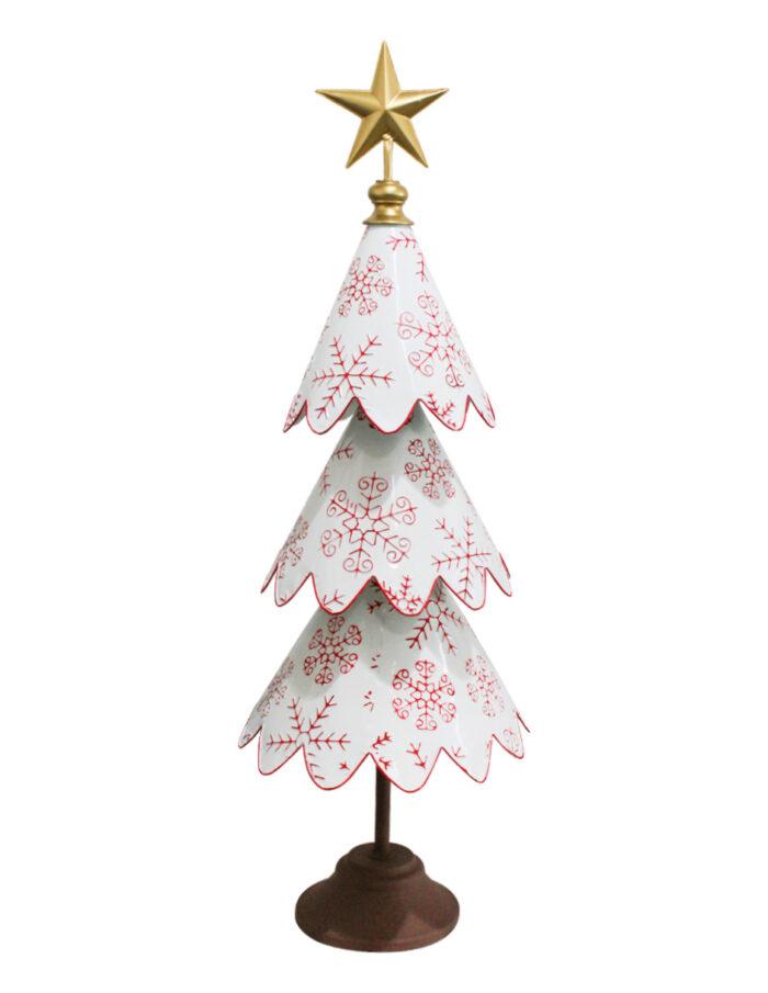 Árbol de Navidad Blanco con Copos de Nieve