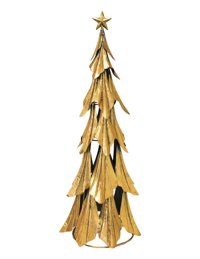 Árbol de Navidad con Hojas Doradas