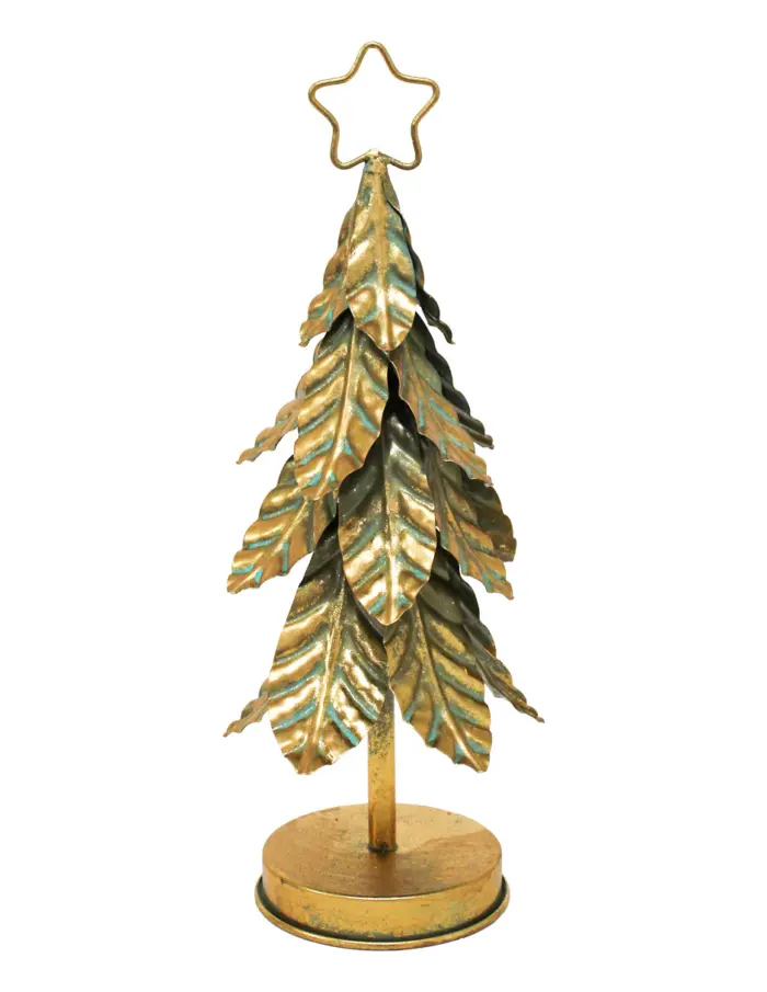 Árbol de Navidad con Hojas Doradas