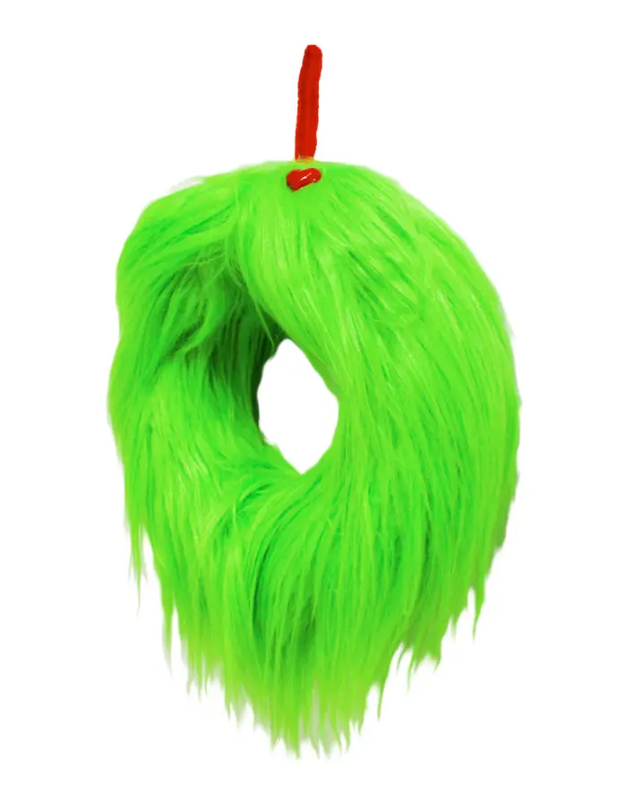 Corona de Peluche Verde con Corazón Rojo - Image 2
