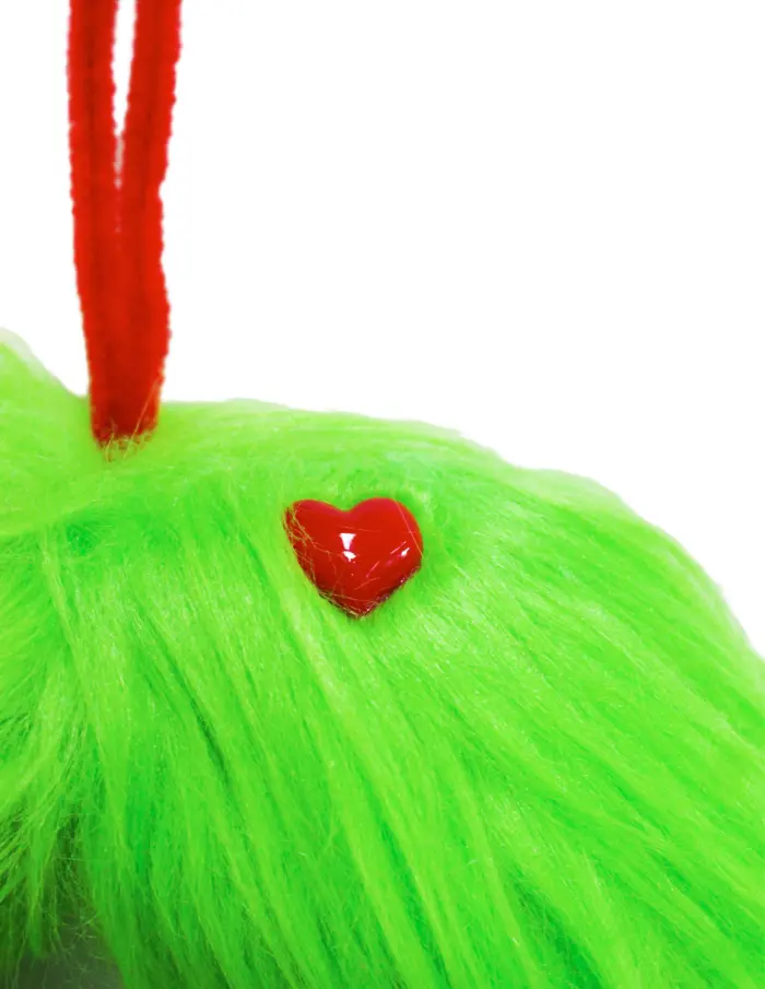 Corona de Peluche Verde con Corazón Rojo - Image 3