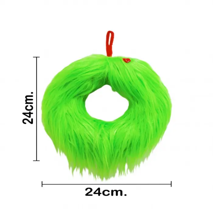 Corona de Peluche Verde con Corazón Rojo - Image 4
