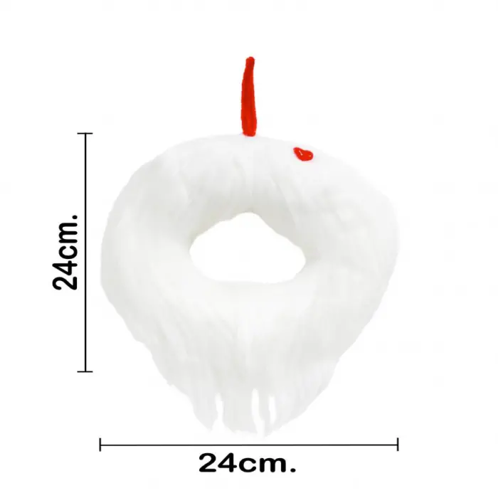 Corona de Peluche Blanca con Corazón Rojo - Image 3
