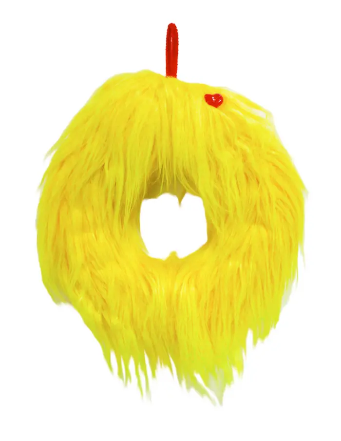 Corona de Peluche Amarilla con Corazón Rojo