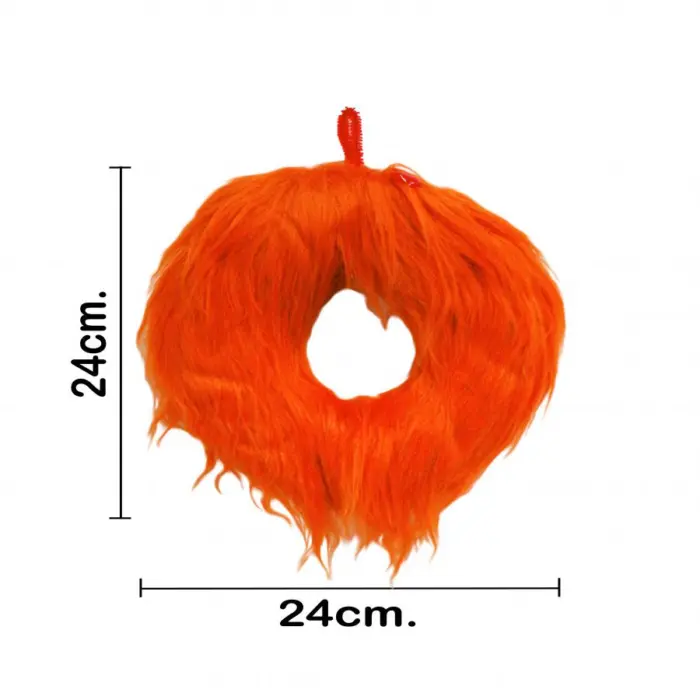 Corona de Peluche Naranja con Corazón Rojo - Image 3