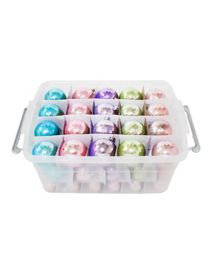 Caja de Esferas Navideñas "Cristal Pastel"