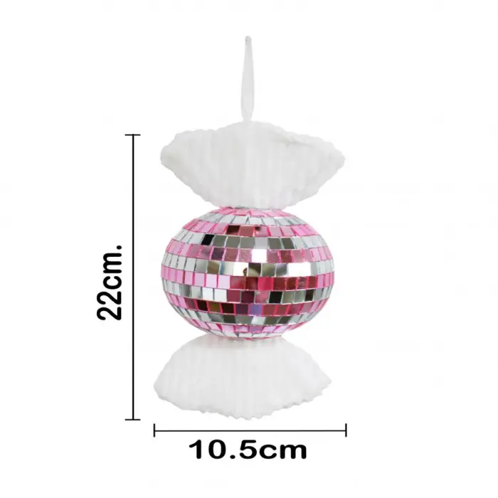 Colgante "Caramelo Disco Ball" Rosa y Plata - Image 3
