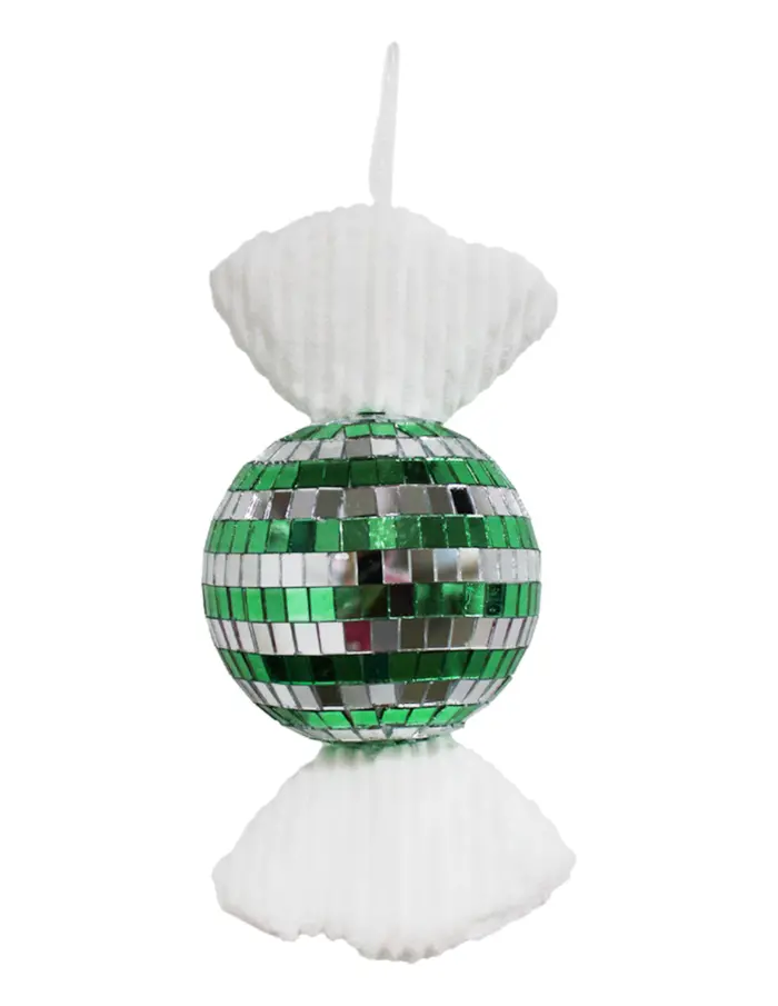Colgante "Caramelo Disco Ball" Verde y Plata