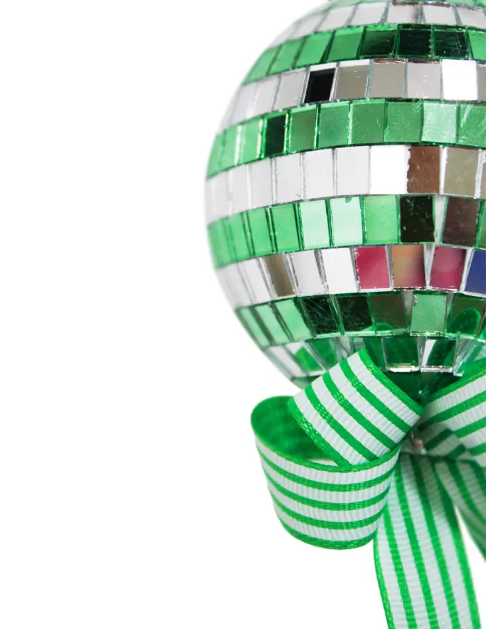 Paleta Decorativa Diseño Disco Ball Verde y Plata - Image 2