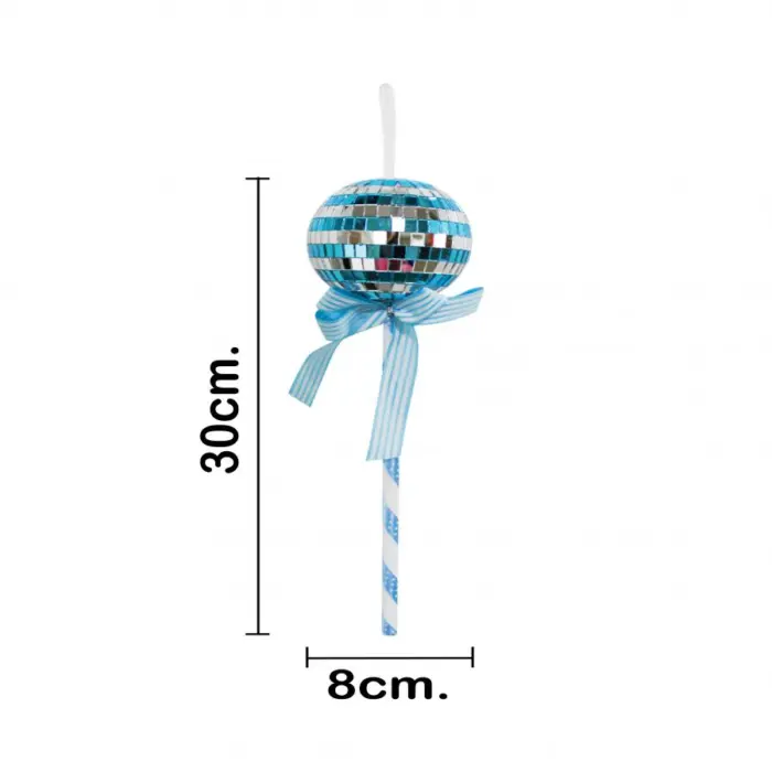 Paleta Decorativa Diseño Disco Ball Azul y Plata - Image 3