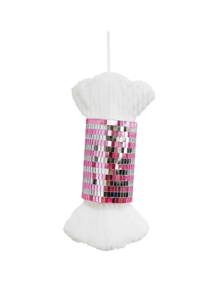 Dulce Envuelto Diseño Disco Ball Rosa y Plata