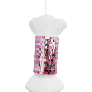 Dulce Envuelto Diseño Disco Ball Rosa y Plata