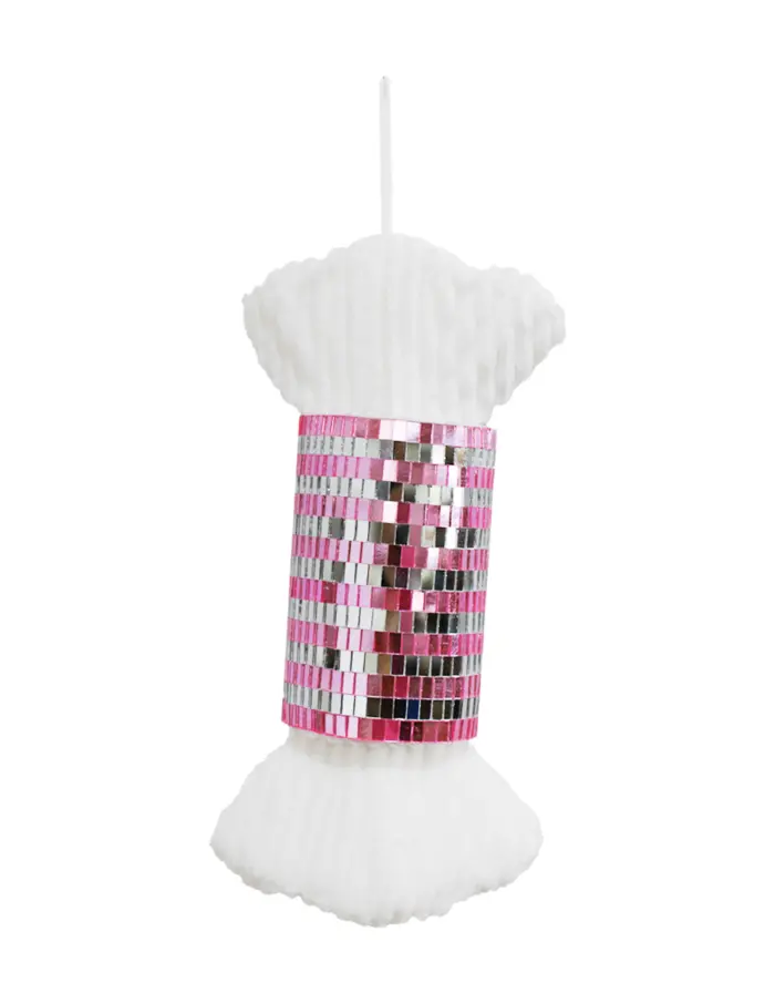 Dulce Envuelto Diseño Disco Ball Rosa y Plata