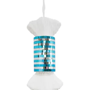 Dulce Envuelto Diseño Disco Ball Azul y Plata