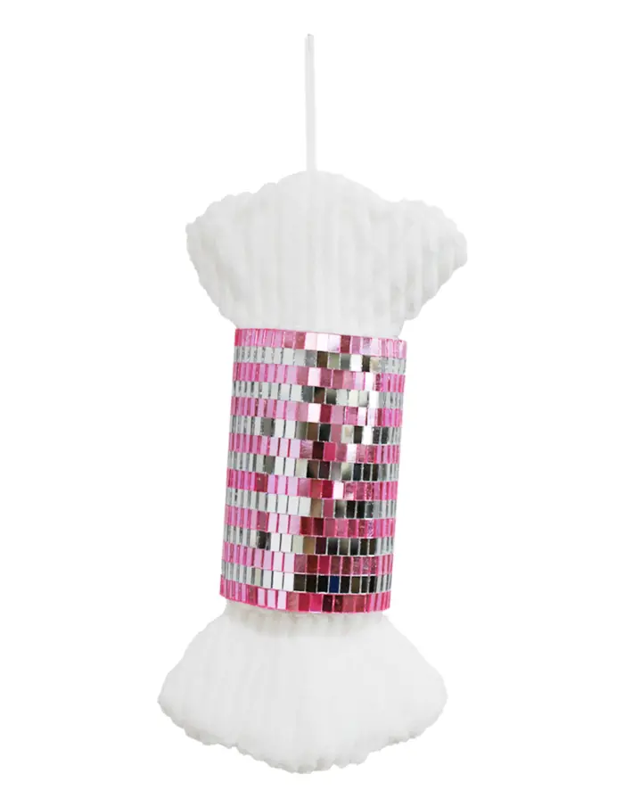 Dulce Envuelto Diseño Disco Ball Rosa y Plata
