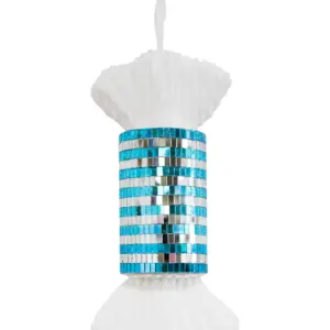 Dulce Envuelto Diseño Disco Ball Azul y Plata