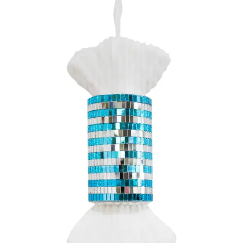 Dulce Envuelto Diseño Disco Ball Azul y Plata