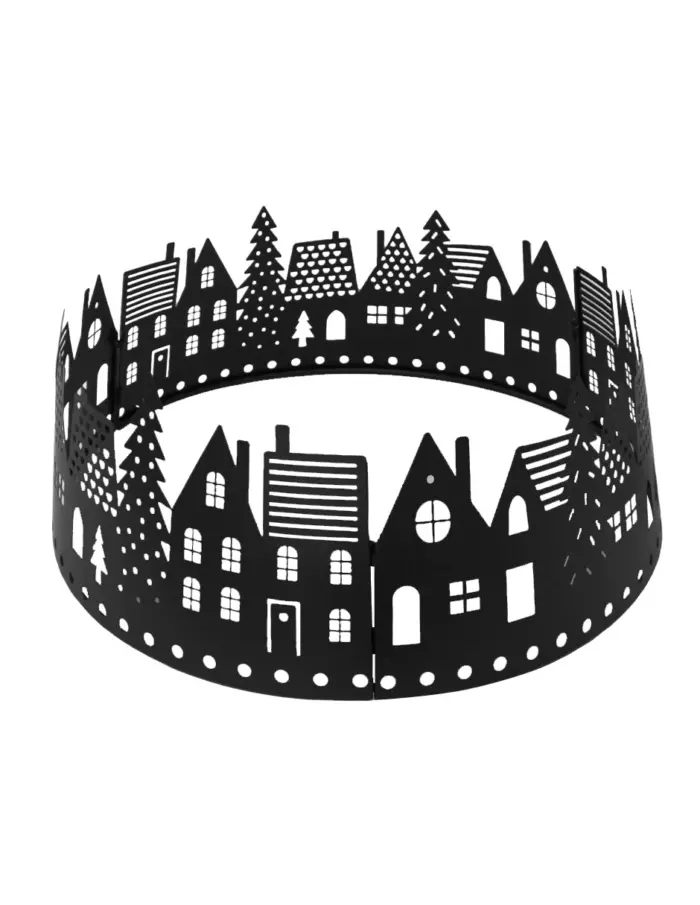 Falda para Árbol de Navidad de Metal Negro
