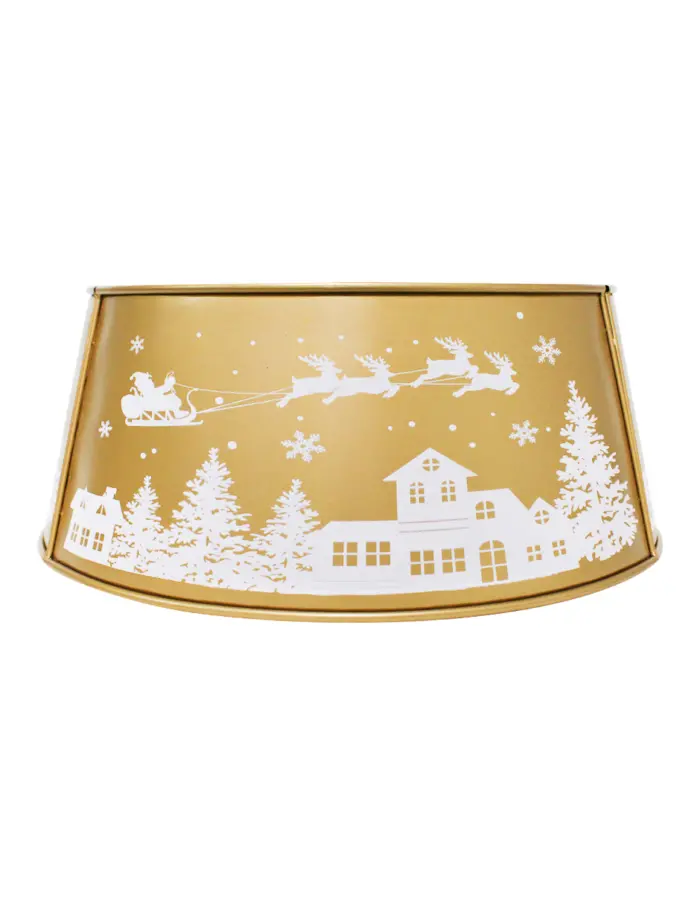Falda para Árbol de Navidad de Metal Dorado - Image 2