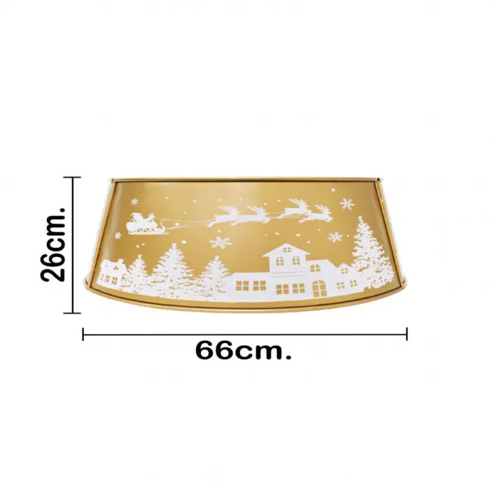 Falda para Árbol de Navidad de Metal Dorado - Image 4