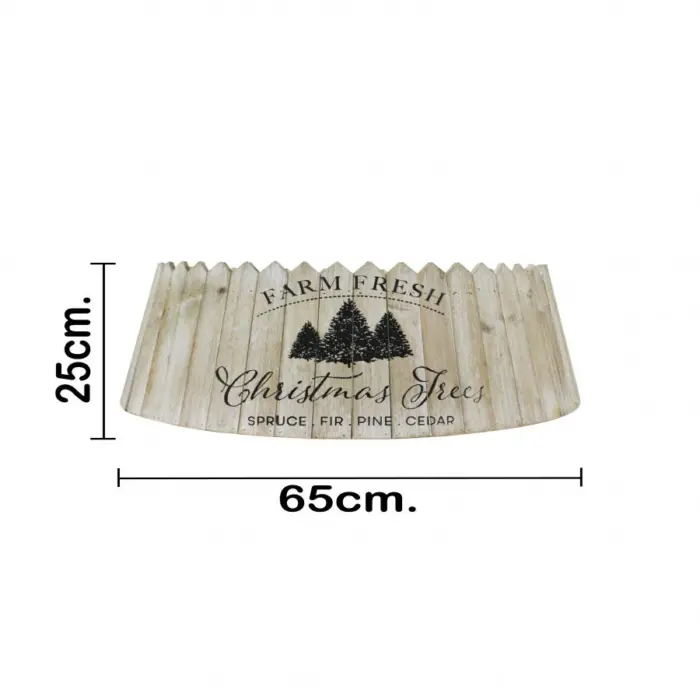 Falda de Madera Vintage para Árbol de Navidad - Image 3