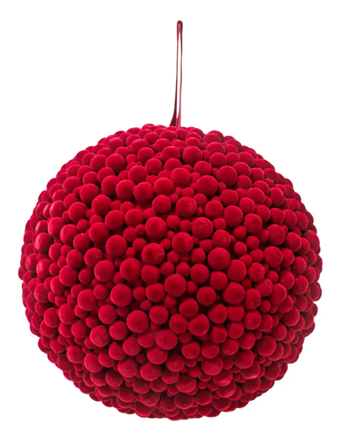 Bola con Pompones Vino