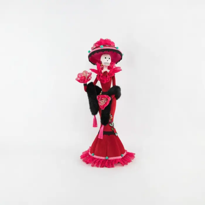 Catrina con Vestido Rojo