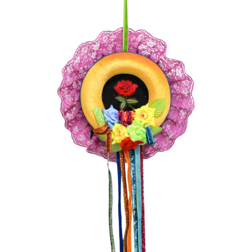 Corona Decorativa Día de Muertos en Color Rosa