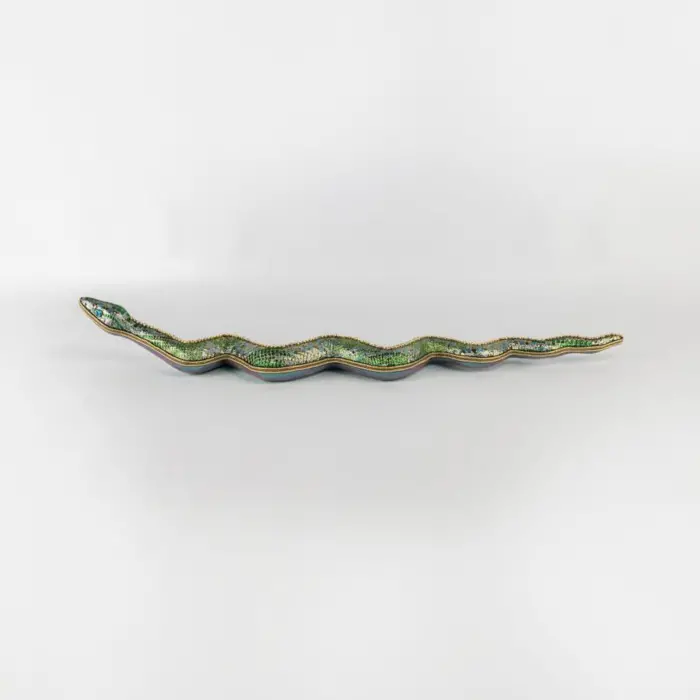 Víbora Decorativa Verde con Dorado