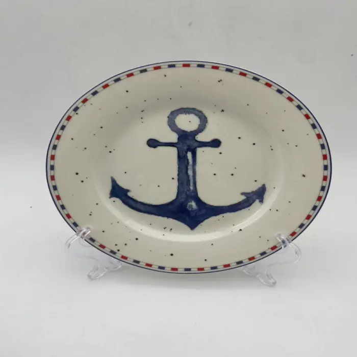 Plato Diseño Ancla Azul