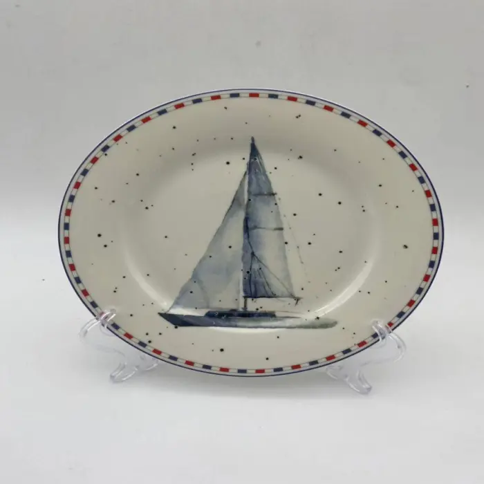Plato Diseño Velero Azul