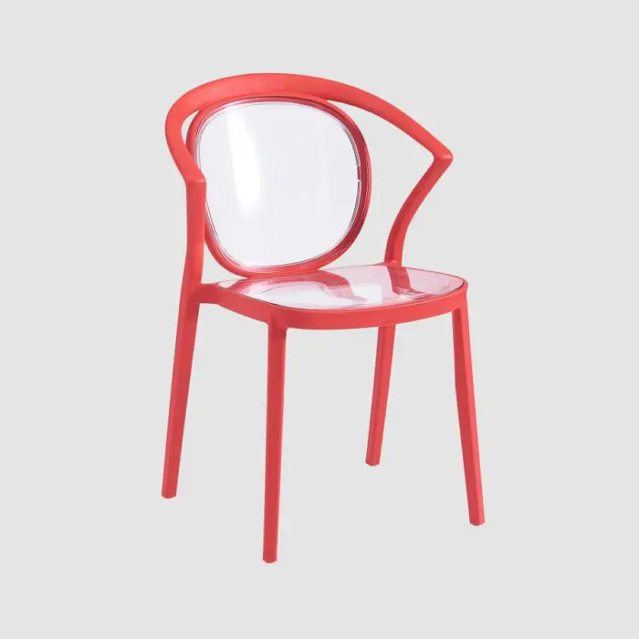 Silla Nórdica Acrílica Ghost Roja