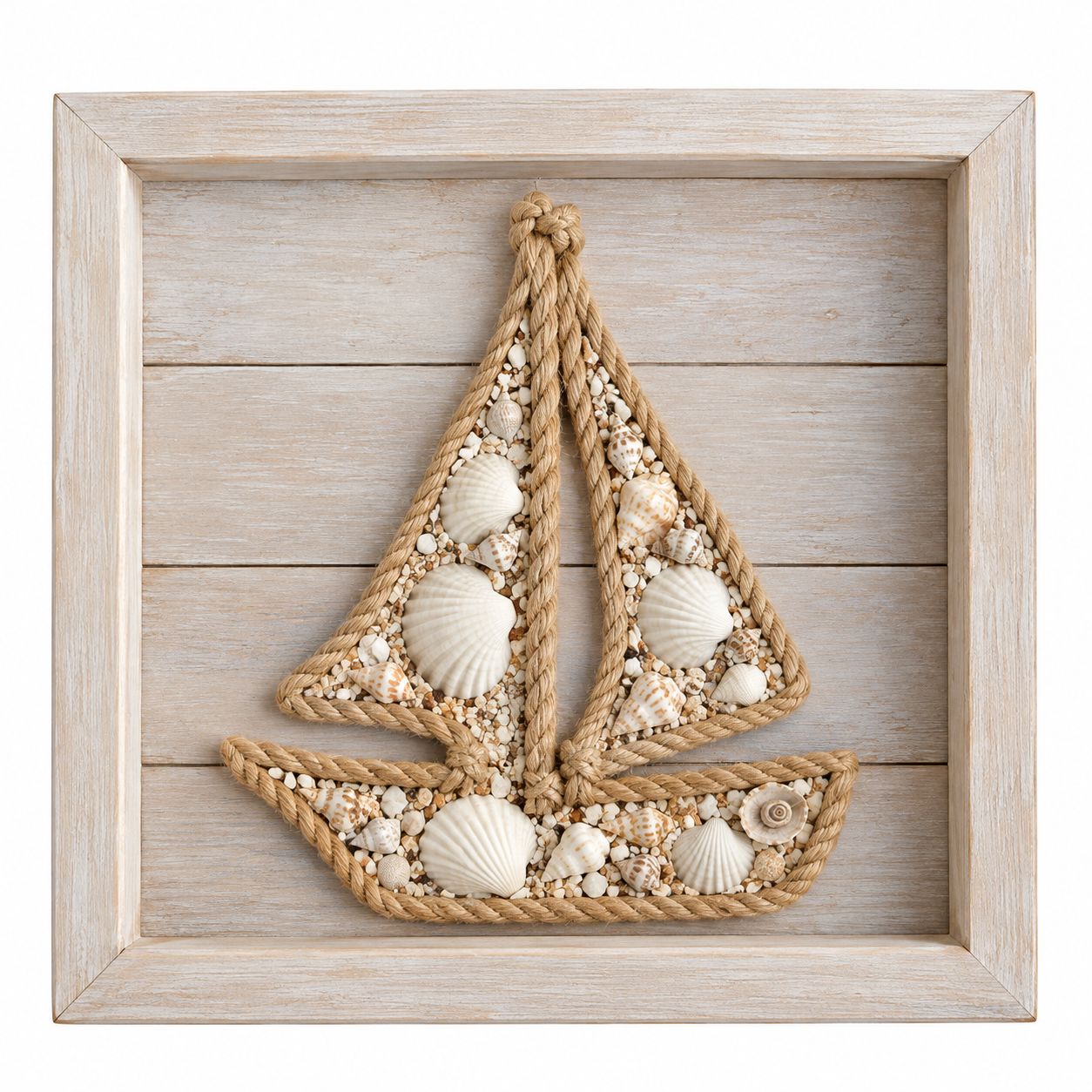 Cuadro con Conchas Marinas Diseño Velero
