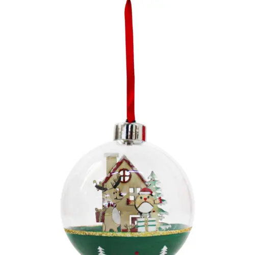 Esfera de Acrílico con Base Verde con Reno