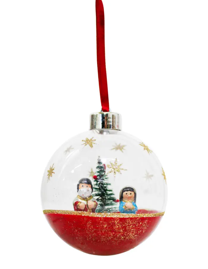 Esfera de Acrílico con Base Roja con Nacimiento