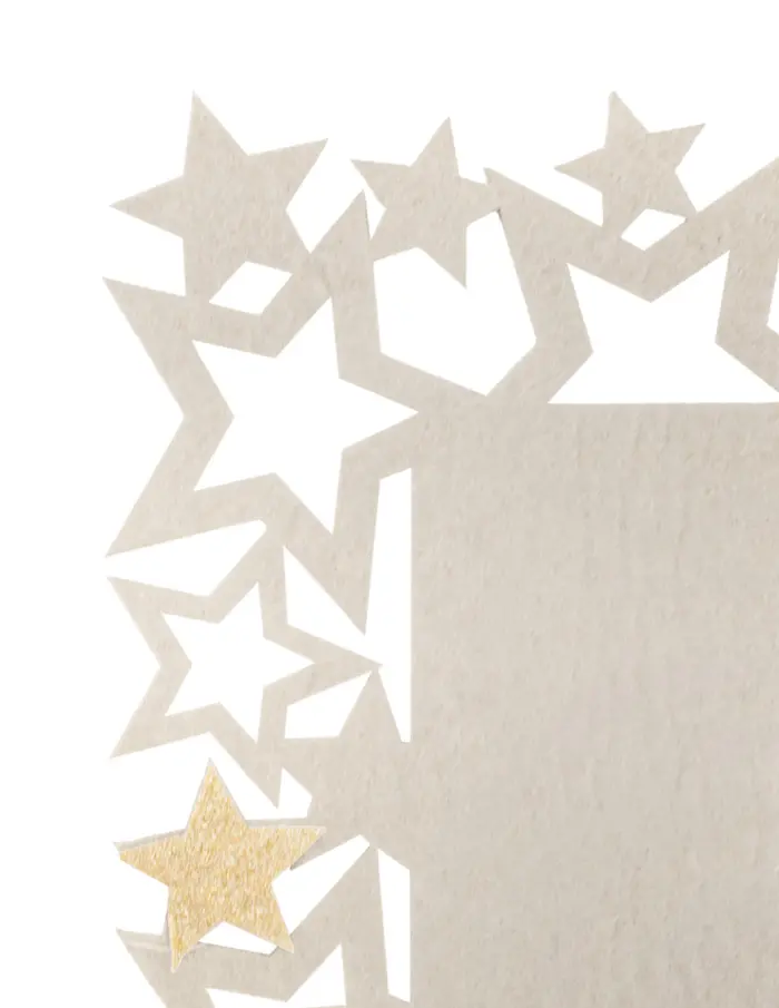 Camino de Mesa Beige con Orilla de Estrellas Doradas - Image 3