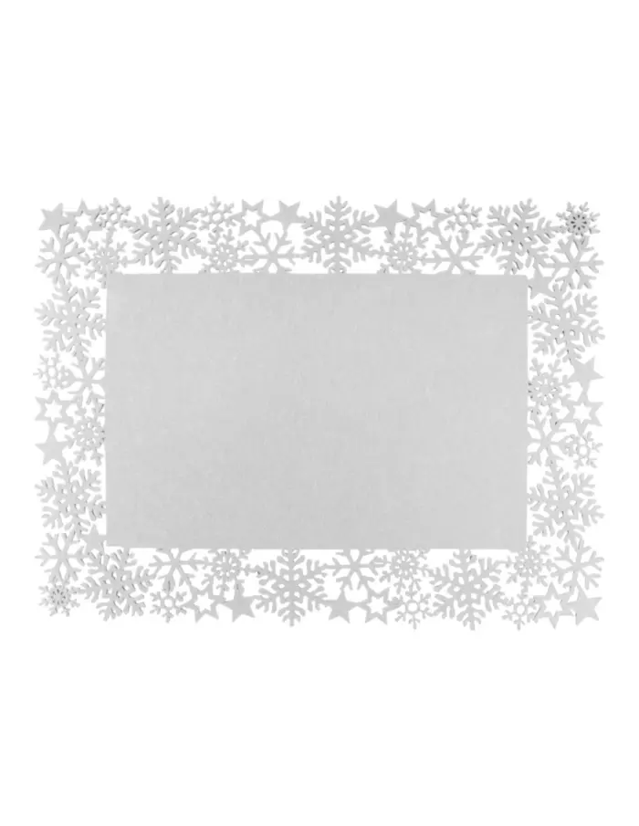 Mantel Blanco con Orilla de Copos de Nieve