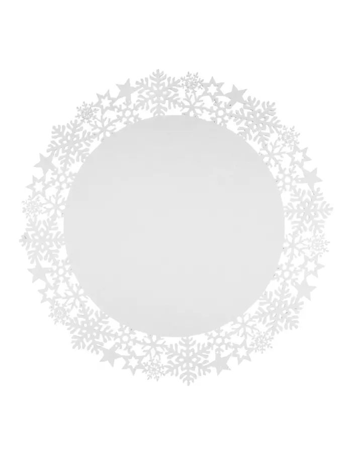 Mantel Blanco con Orilla de Copos de Nieve