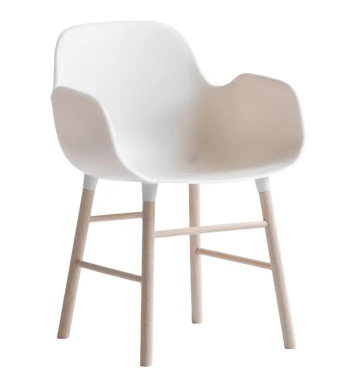 Mini Silla Blanca con Patas de Madera