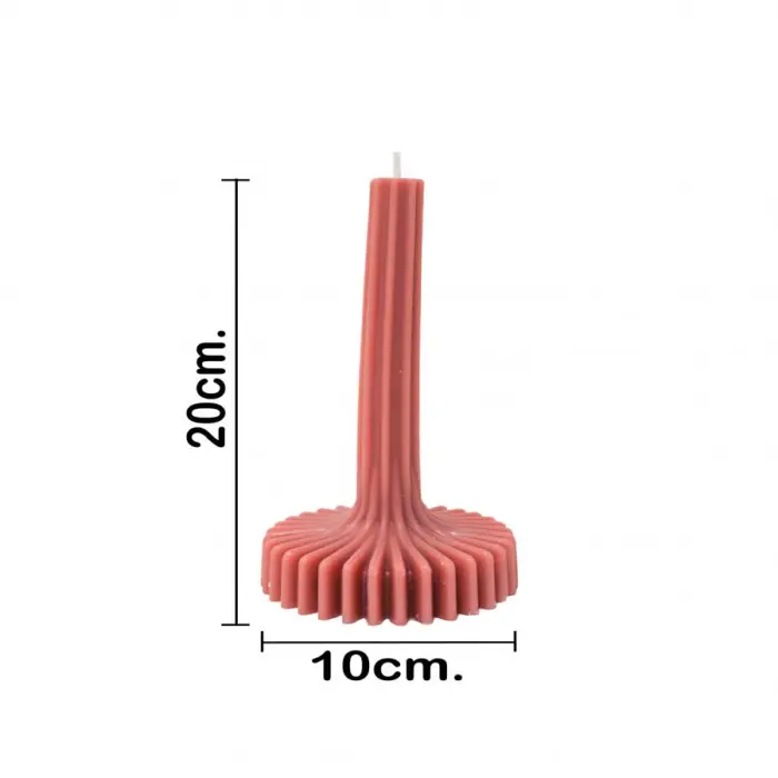 Vela Rosa Melocotón con Base Corrugada - Image 4