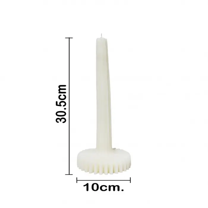 Vela Blanca con Base Corrugada - Image 4