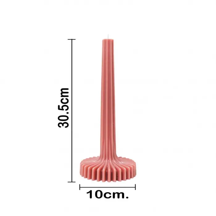 Vela Rosa Melocotón con Base Corrugada - Image 4