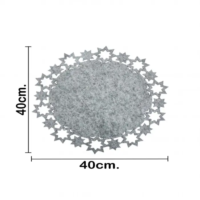 Mantel Gris con Orilla de Estrellas - Image 4