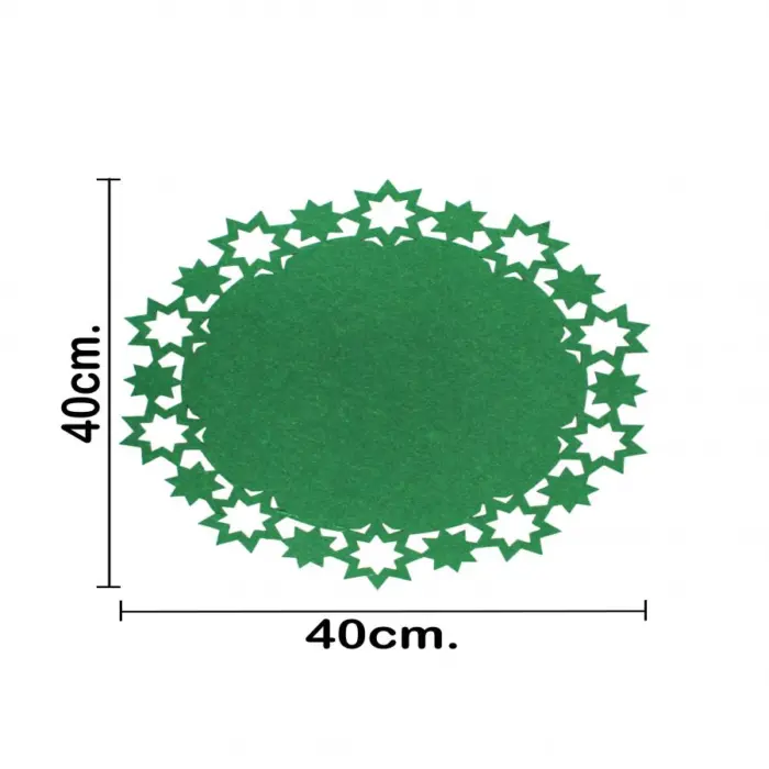 Mantel Verde con Orilla de Estrellas - Image 4