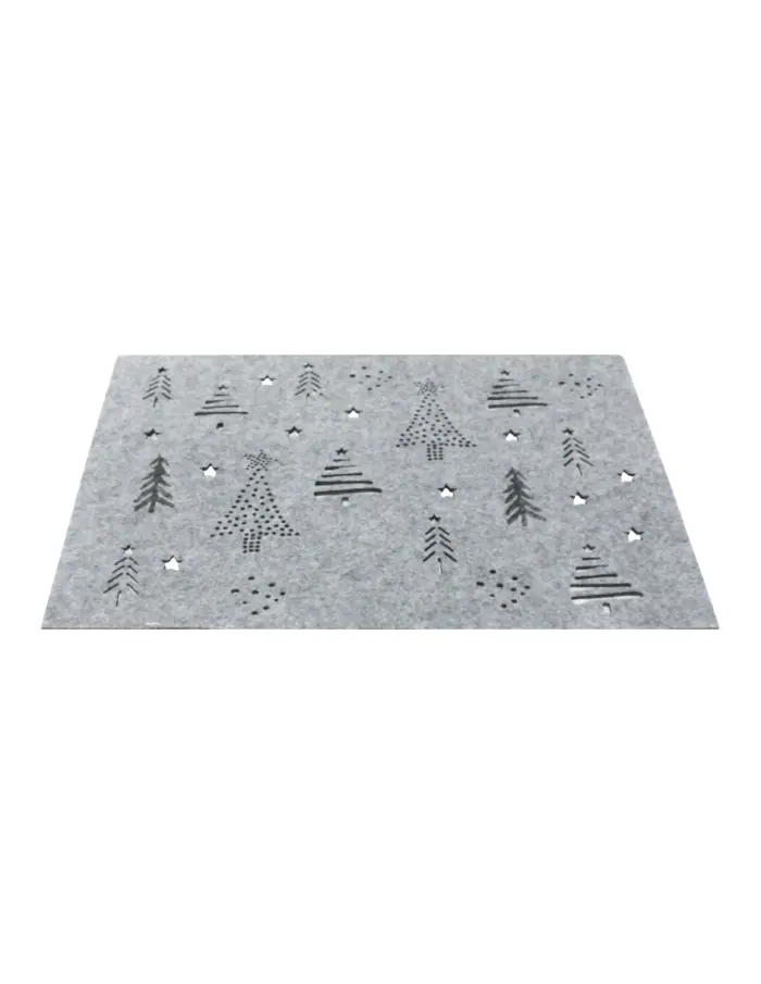 Mantel Gris Estampado de Árboles Navideños - Image 2
