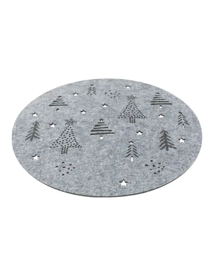 Mantel Gris Diseño Árboles Navideños - Image 2