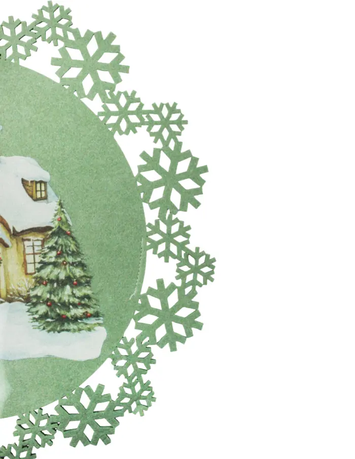 Mantel Verde Diseño Muñeco de Nieve - Image 3