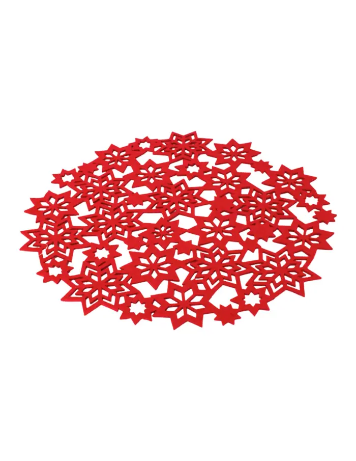 Camino de Mesa Rojo Diseño Estrellas - Image 2