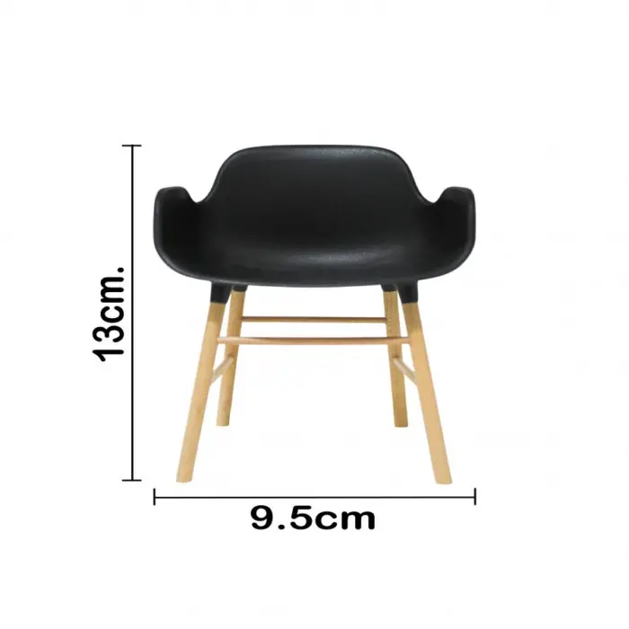 Mini Silla Negra con Patas de Madera - Image 4