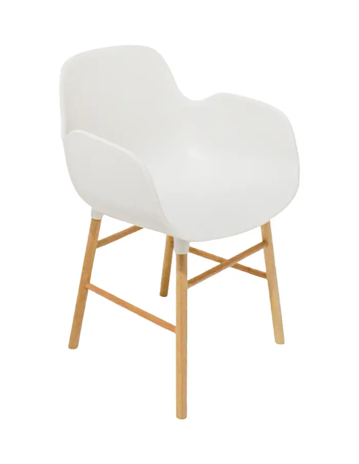 Mini Silla Blanca con Patas de Madera - Image 2